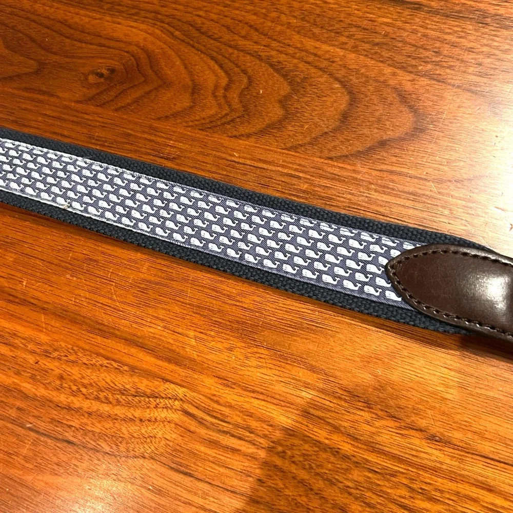 Vineyard Vines Whale Canvas Club Belt Size 30